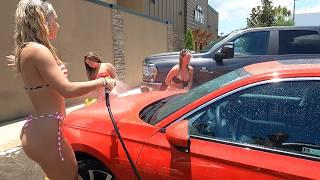 Bikini Car Wash Video Shoot Twin Peaks Girls 4K