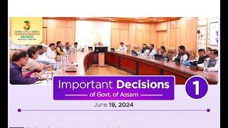 APSC CCE 2024-25  Assam Cabinet Decisions 19-06-2024