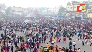 Rath Yatra 2022  Nandighosa Rath carrying Lord Jagannath rolls on Puri Grand Road