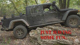 Just Having Fun High-Centering My Jeep Gladiator On The Rocks