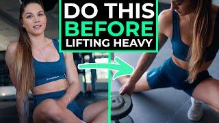 DO THIS BEFORE lifting heavy weights 5 minute follow along warm up BEFORE you lift heavy