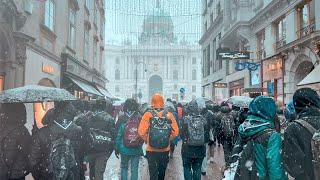 Vienna Walk in Snowfall December 2023  4K HDR