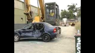 Time Lapse Preparation Crushing vehicles for a Road Rescue Workshop