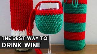 Wine Glass Lanyard Free Crochet Pattern  Crochet Gift Set