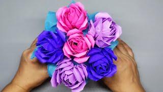 DIY BOUQUET GIFT IDEAS  EASY FLOWER BOUQUET SIMPLE MAKING WITH PAPER
