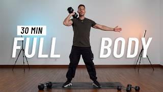 30 MIN FULL BODY DUMBBELL Workout Build Muscle & Strength
