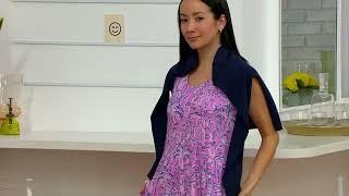 Denim & Co. Beach Printed Knit Linen Blend Midi Dress on QVC