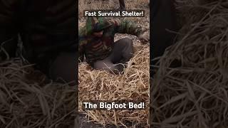 Super Fast Winter Survival Shelter “Bigfoot Bed” #survival #bushcraft #nature #winter #emergency