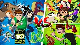 Confrontation Ben 10 classic vs New Ben 10 Alien Force and Omniverse