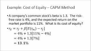 Calculating the Cost of Equity