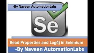 How to read properties file  Generate Logs in Selenium - using  Log4j API