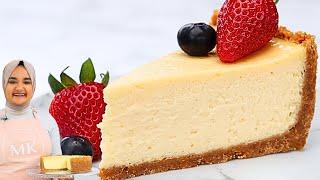 The creamiest CHEESECAKE Ive ever had Easy New York cheesecake recipe no water bath