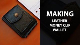 Making leather money clip wallet. Leathercraft