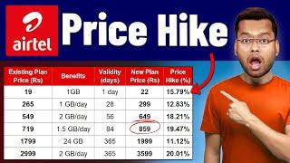 Airtel Price Hike - Airtel 5G Unlimited Data Plan from 3rd July 2024  Airtel New Recharge Plan 2024