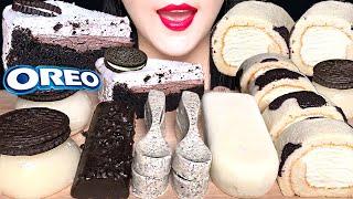 ASMR OREO ICE CREAM OREO CAKE EDIBLE SPOON CHOCOLATE RICE CAKE MUKBANG 오레오 디저트 먹방 EATING SOUNDS