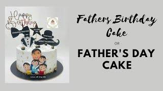 Birthday Cake Designs For Men 2d Fondant Cake Topper For Dads Birthday Fathers Day Cake Designs