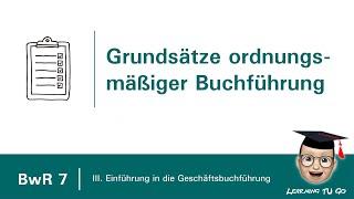 BwR 7  Grundsätze ordnungsmäßiger Buchführung GoB