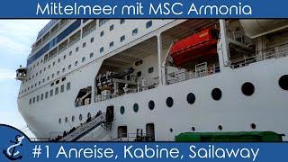 Mediterranean with MSC Armonia - #1 Arrival Cabin & Sailaway - Cruise Vlog 2023 - 4K UHD