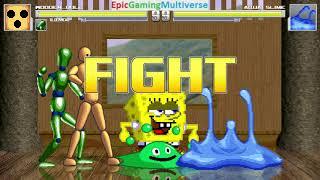 SpongeBob SquarePants And Weird Characters VS Aqua Slime In A MUGEN Match  Battle  Fight