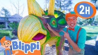 Blippi Meets DINOSAURS In REAL Life + More    Blippi and Meekah Best Friend Adventures