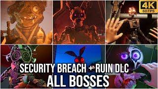 FNAF Security Breach + Ruin DLC All Bosses No Damage 4K60fps