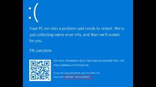 BSOD Memory Management How to Fix on Windows 10