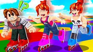 FAMÍLIA DE PATINS na BATALHA DAS CORES Roblox Color Block