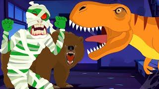 were going on a monster hunt vs trex dinosaur hunt vs rhino hunt vs bear hunt songs for preschooler