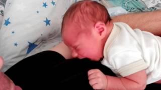 2 Day old baby wants breast milk from dad when held for a while.