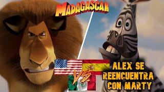 Alex se reencuentra con Marty  Madagascar El Reencuentro  ComparaciónIngles - Castellano - Latino