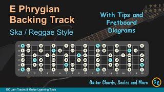 E Phrygian Jam Backing Track for Guitar with Tips and Diagrams