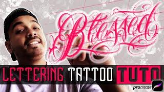 Tattoo Chicano Lettering Tutorial - Created with Procreate  by Haris Jonson