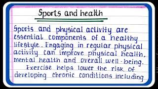 Sport and health essay  sports for healthy life  essay Importance of Sports Essay in English