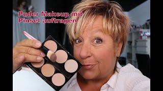 Puder Makeup mit Pinsel aufragen- neuer Foundation Pinsel mit marmoriertem Stiel