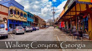 Conyers GA - City Square Walking Tour - 4K USA