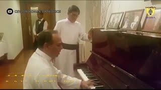 Rev. Dr. Valence Mendis Bishop of Chilaw singing and piano playing