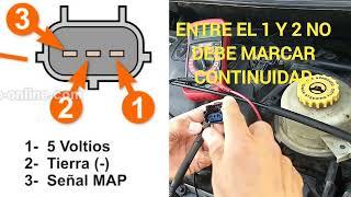 prueba de sensor MAP de 3 cables con multimetro