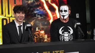 Chris Jericho CRASHES Sting & Darbys AEW x NJPW Forbidden Door 2023 Media Scrum