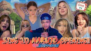 Aku Nyanyiin Semua Lagu Opening Naruto Shippuden 1-20 Di Ome TV  Singing Reactions Ome TV  OMEGLE