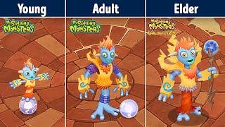 All Celestial Comparison Yound vs. Adult vs. Elder + Adult Galvana  My Singing Monsters