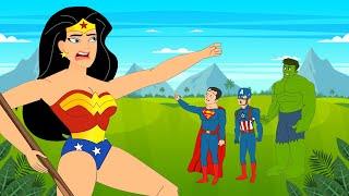 Wonder Woman Tightrope Walking  Funny Avengers Parody Cartoon