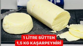 1 LİTRE SÜTTEN 15 KG KAŞAR PEYNİRİ   EVDE YAPILACAK EN EKONOMİK SAHTE PEYNİR TARİFİ Nurmutfagi