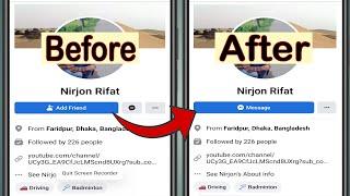 Add Friend Request Off  Facebook Profile Add Friend On Messenger Button  How to Fb Message Enable