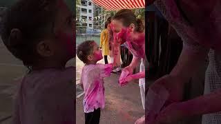 Holi hai Annika’s first Holi party #shorts