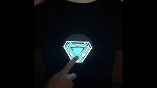 Iron Man led battery luminous T-shirt reactor short-sleeved t-shirt voice-activated luminous clothes