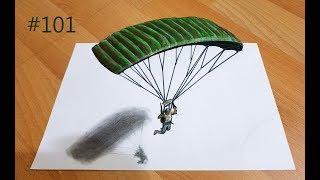 PUBG 3D PARAŞÜT ÇİZİMİ  3D ÇİZİM PUBG 3D PARACHUTE DRAWING #101