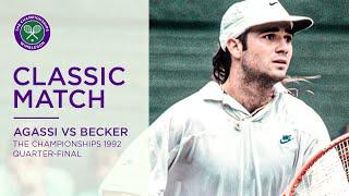 Andre Agassi vs Boris Becker  Wimbledon 1992 Quarter-final  Full Match