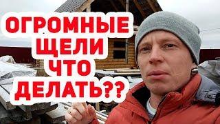 Баня из ОЦИЛИНДРОВАННОГО бревна. ОГРОМНЫЕ ЩЕЛИ и ТРЕЩИНЫ ЧТО ДЕЛАТЬ?