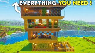 Minecraft 3 Floor Wooden House  Tutorial