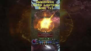 D4 Sorcerer PvP One Versus THREE - Omnipower Chain Lightning Season 1 #diablo #diabloiv